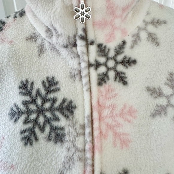 C & B Sport Croft & Barrow snowflake jacket size medium white gray & pink - Picture 4 of 8